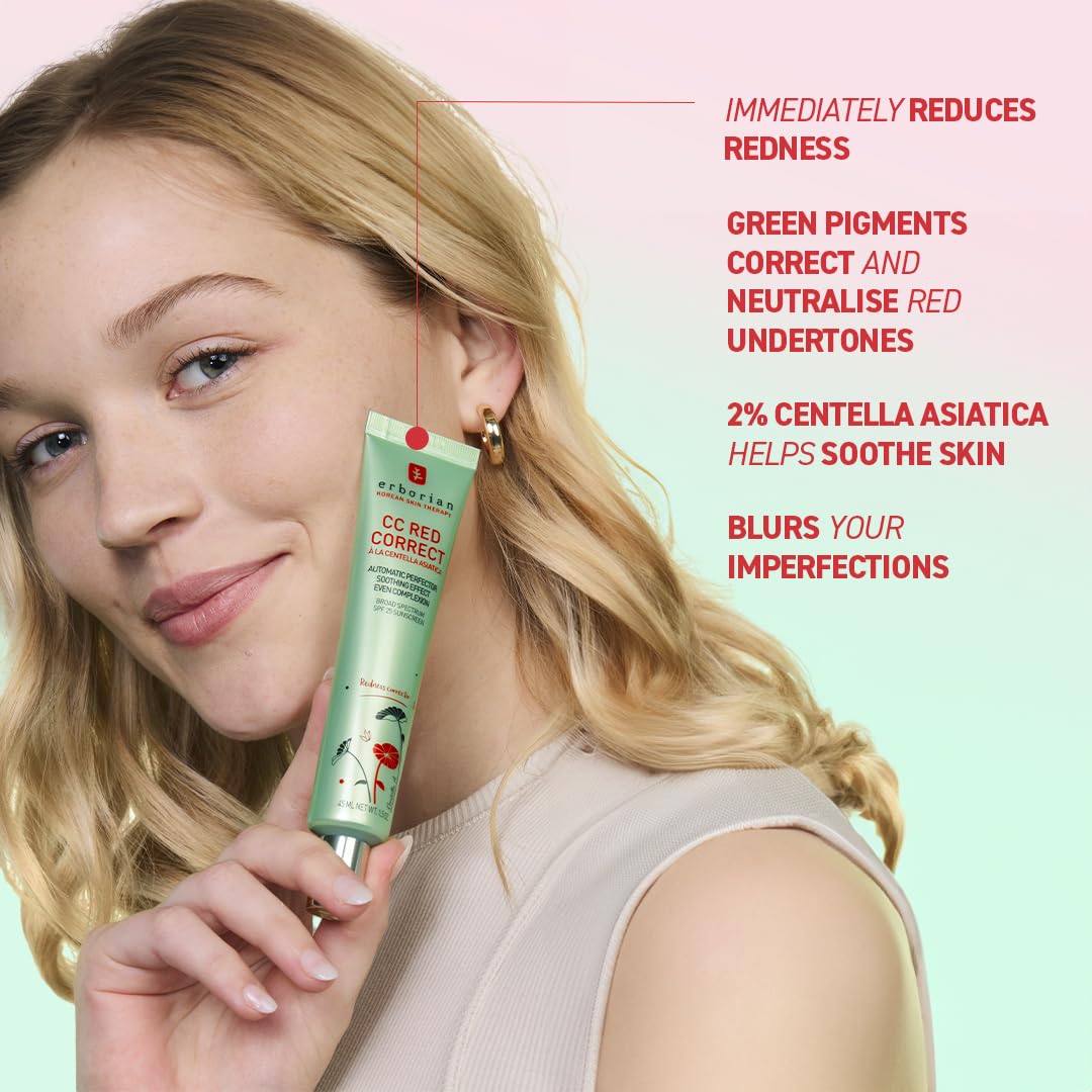 Erborian CC Red Correct with Centella Asiatica - Imperfection-Covering Complex 4