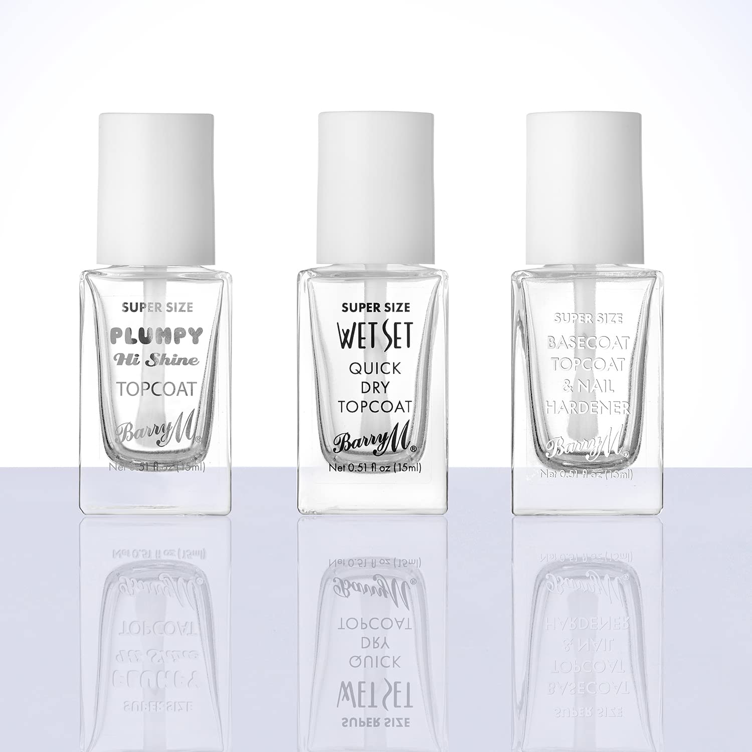 Barry M Super Size 3-in-1 All In One Nail Paint: Top Coat, Base Coat & Hardener (15ml)