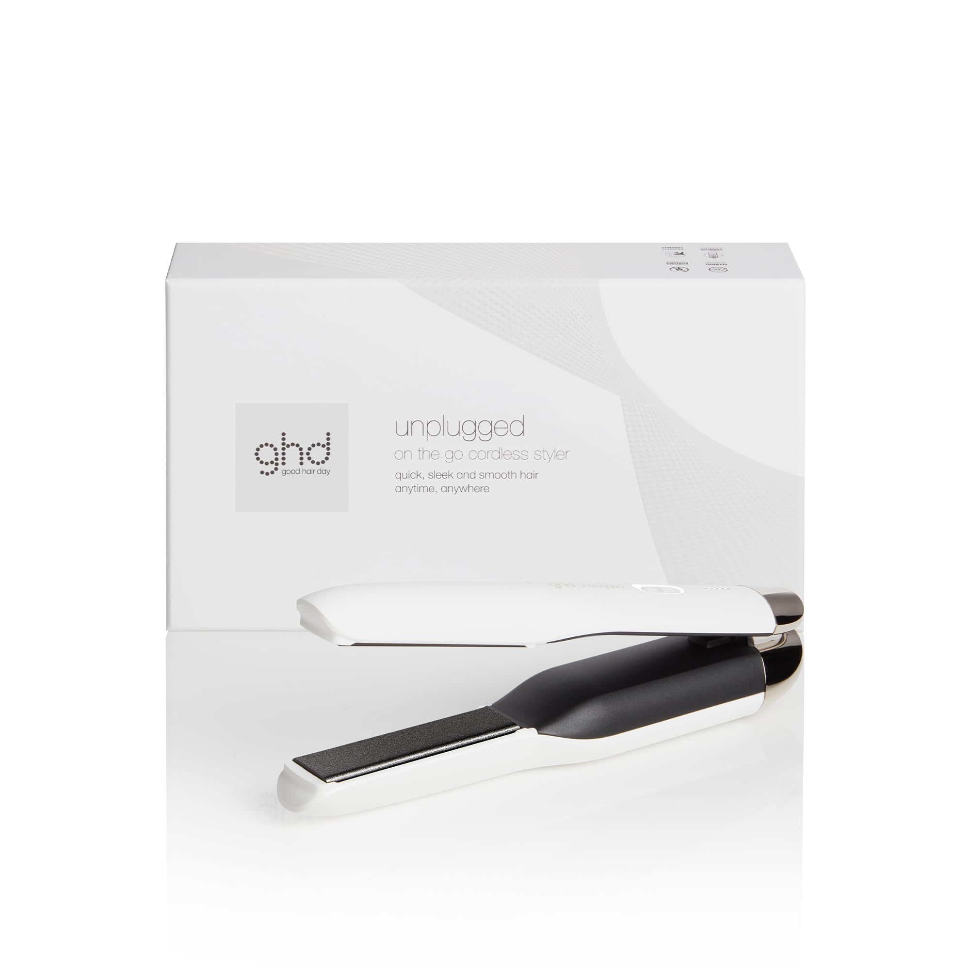 ghd Unplugged Cordless Hair Straightener, White, On the Go Styling, 65% More Shine 5