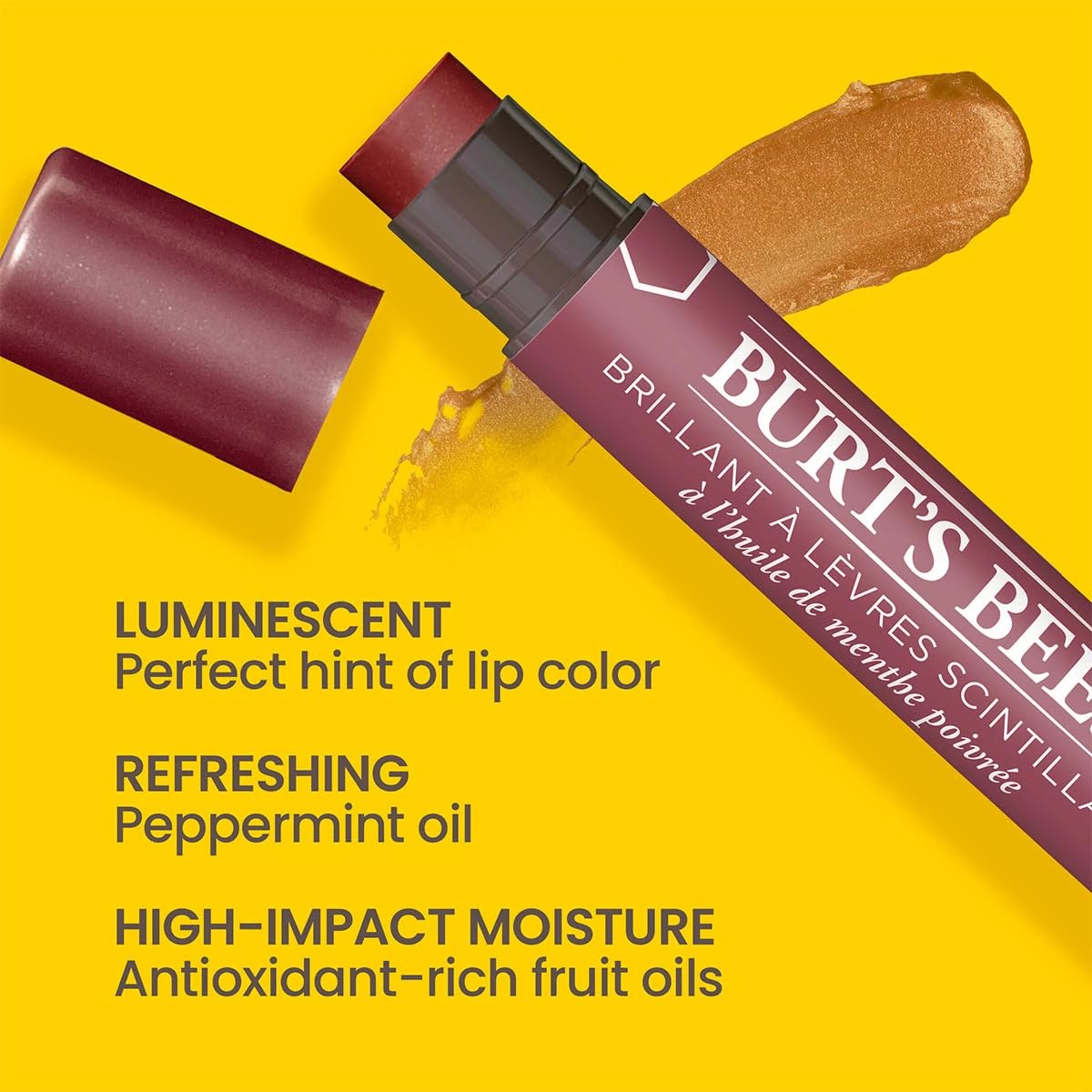Burt's Bees Lippenstift-Geschenkset, 3 schimmernde Lippenfarben in den Nuancen Pfingstrose, Wassermelone und Fi 3