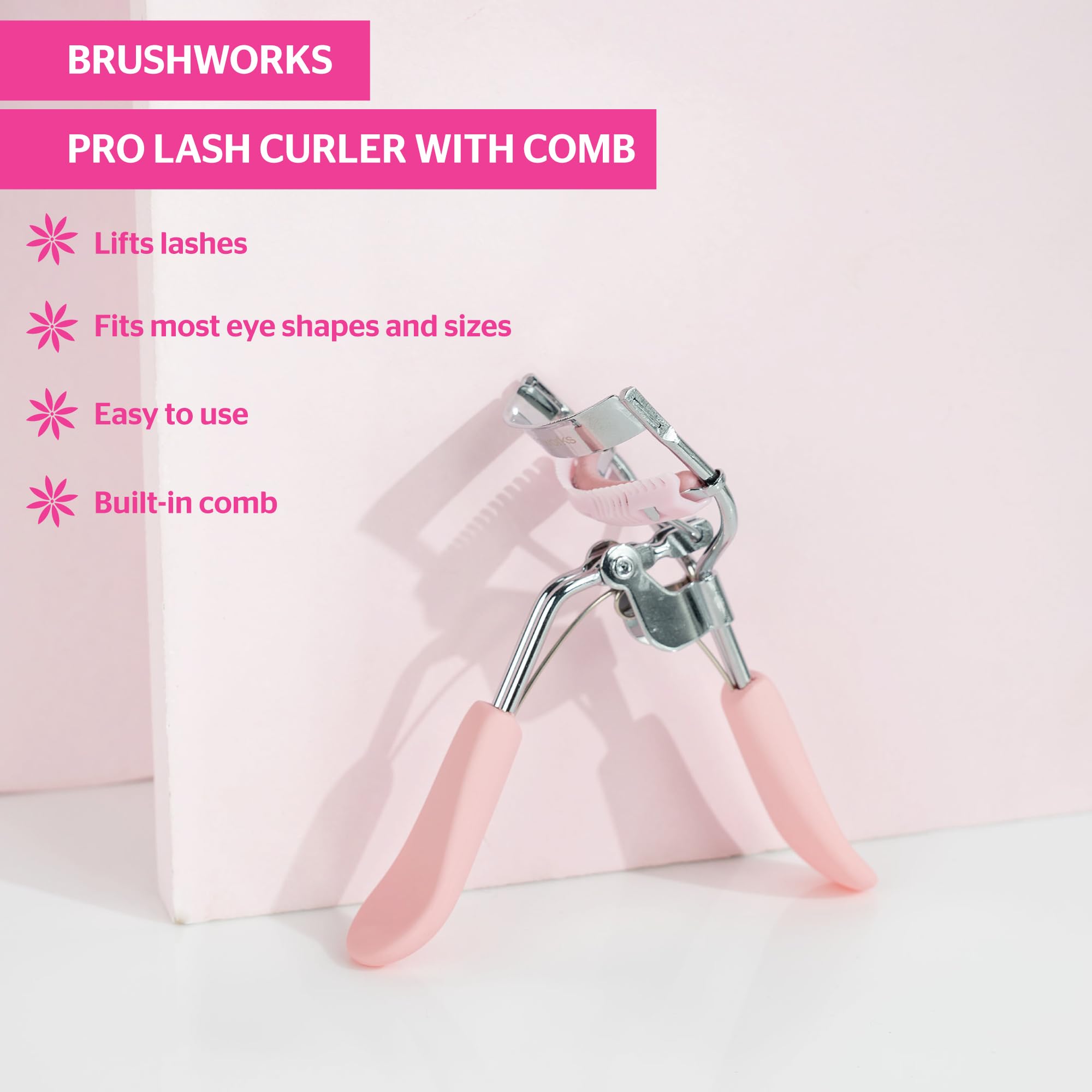 Brushworks Pro Lash Eyelash Curler with Built-In Comb for Lift & Definition 3