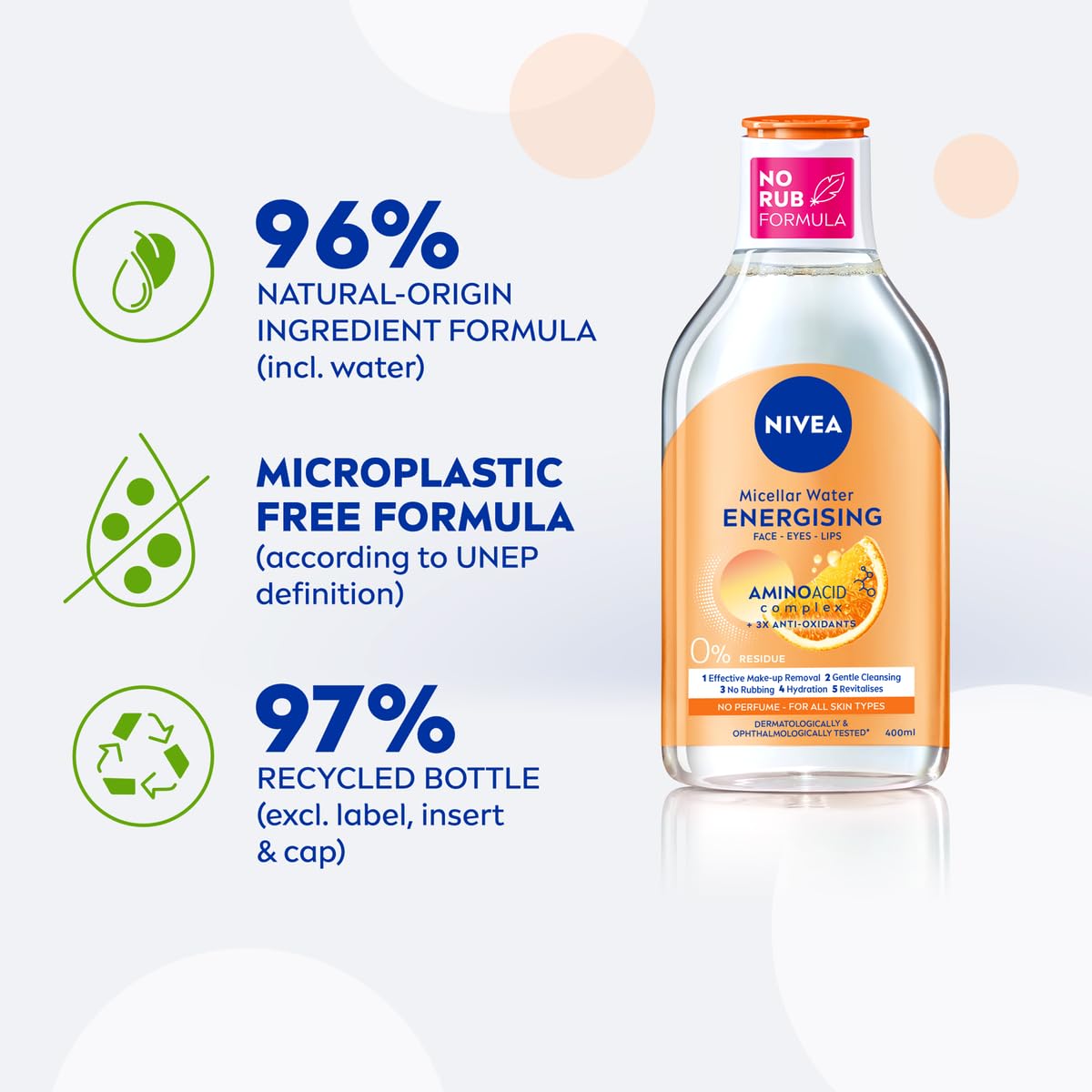 NIVEA Micellar Water Energising with Vitamin C, B3 & Cranberry Extract (400ml)
