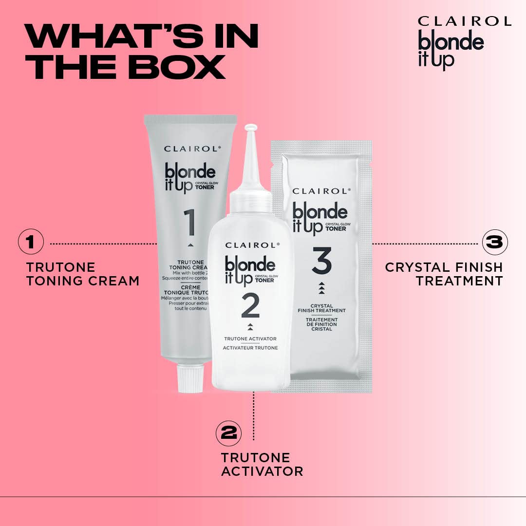 Clairol Blonde It Up Crystal Glow Toner Kit - Rose Quartz for Blonde Hair 3