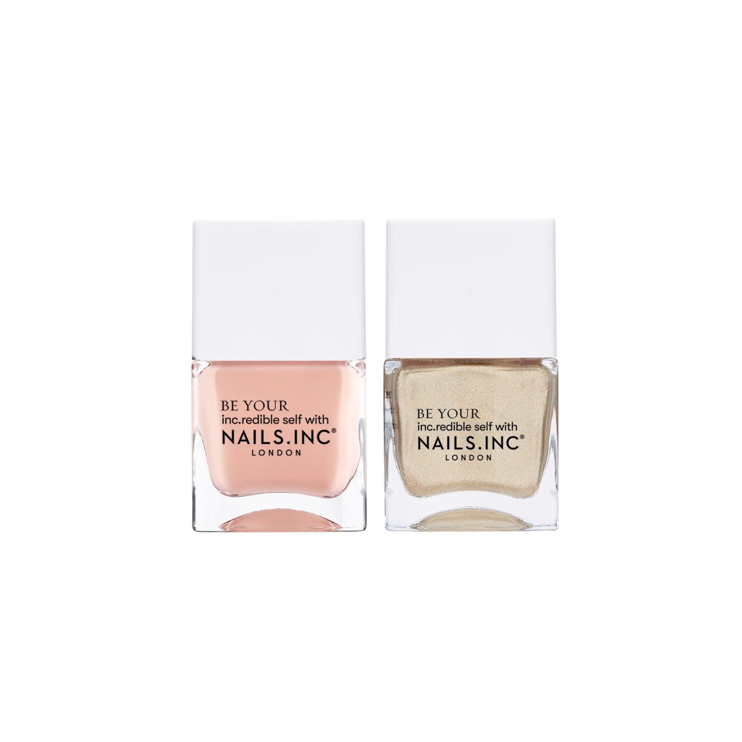 Nails Inc My Golden Hour Duo & Stickers for Long Lasting Glossy Nail Colour