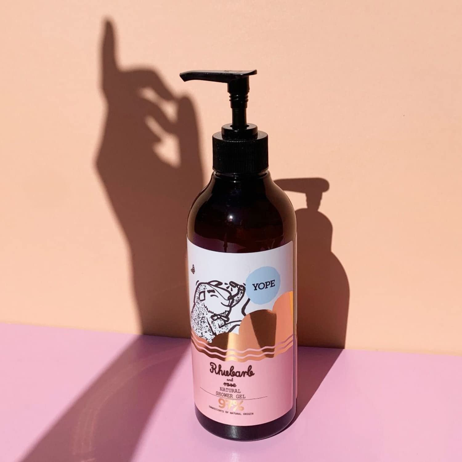 YOPE Rhubarb and Rose Natural Shower Gel with Rose Extract & Plant Glycerine 400ml
