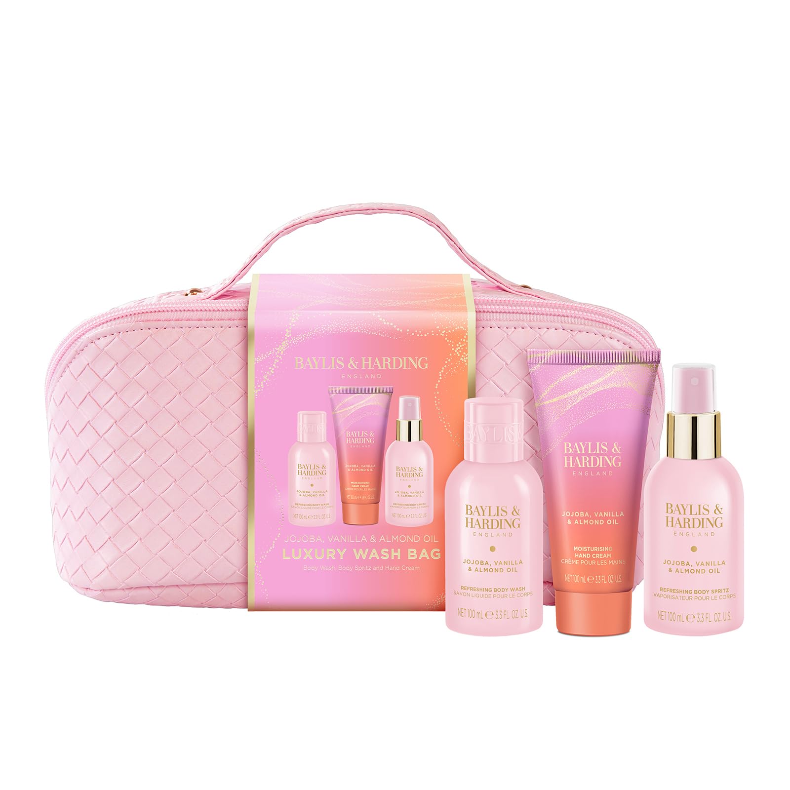 Baylis &amp; Harding Luxus-Waschtaschen-Geschenkset mit Jojoba-, Vanille- und Mandelöl – veganfreundlich 1