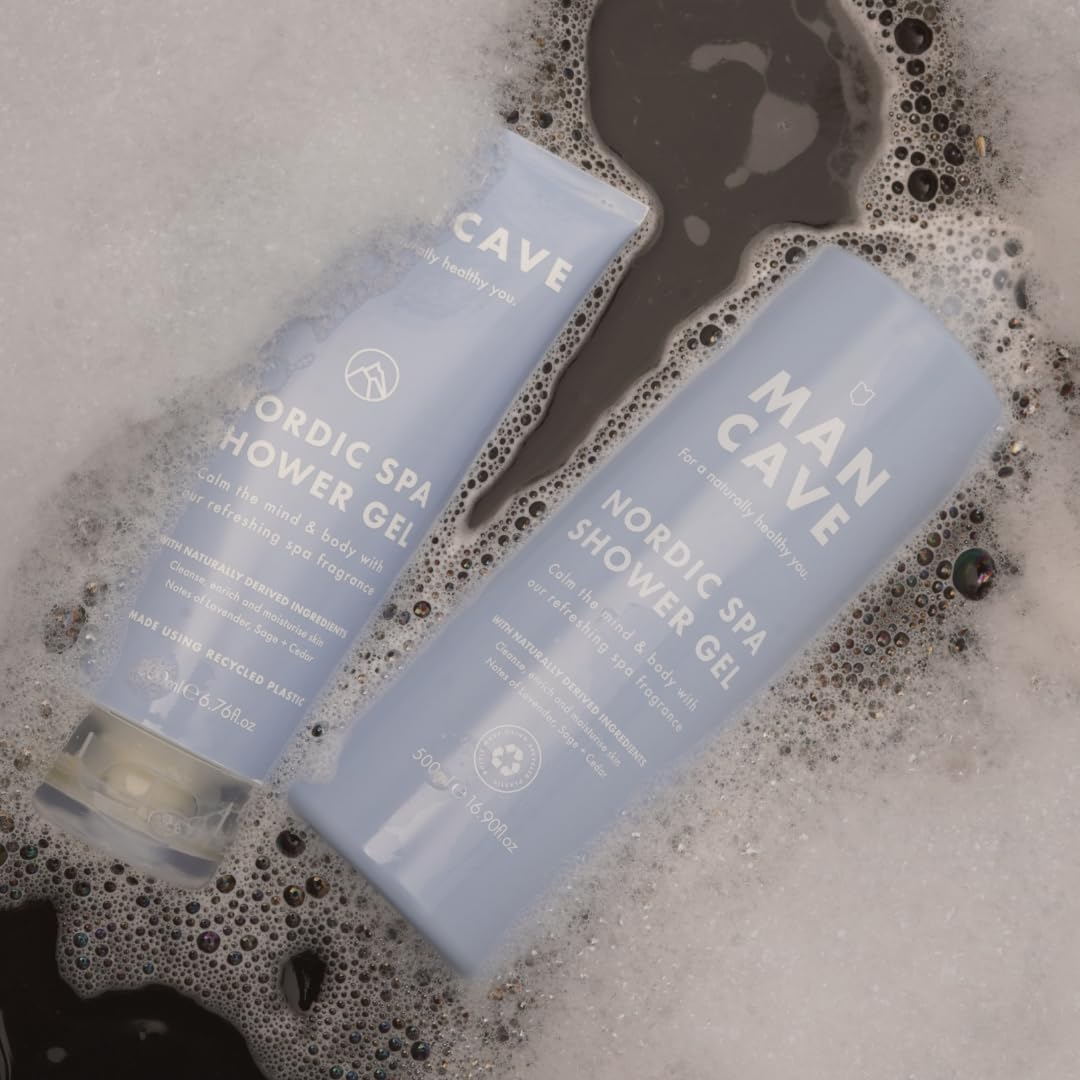 ManCave Nordic Spa Shower Gel for Men - Vegan, Natural Ingredients with Lavender & Cedar 5