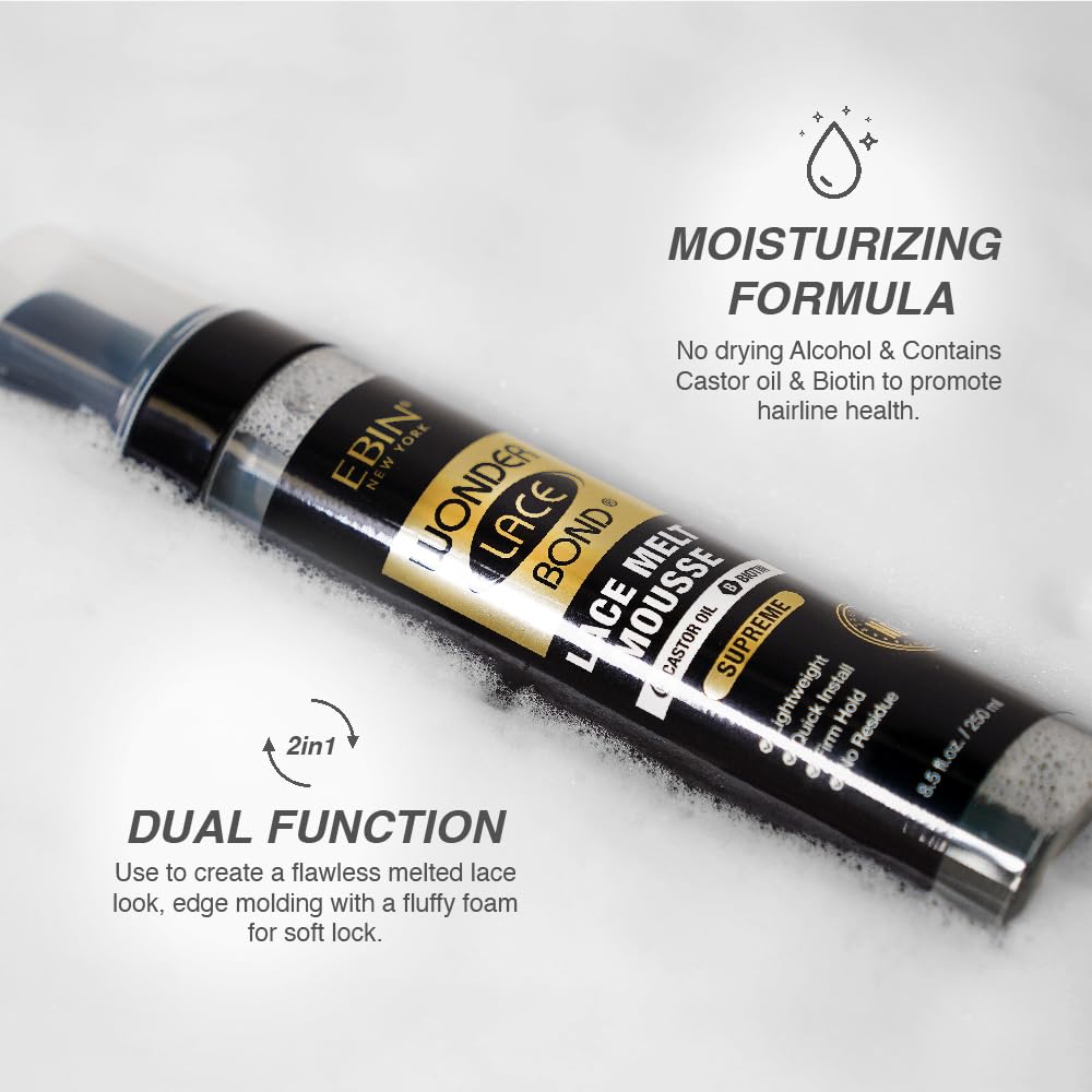 EBIN NEW YORK Wonder Lace Bond Lace Melt Mousse for Seamless Wig Installation (100 ml) 4