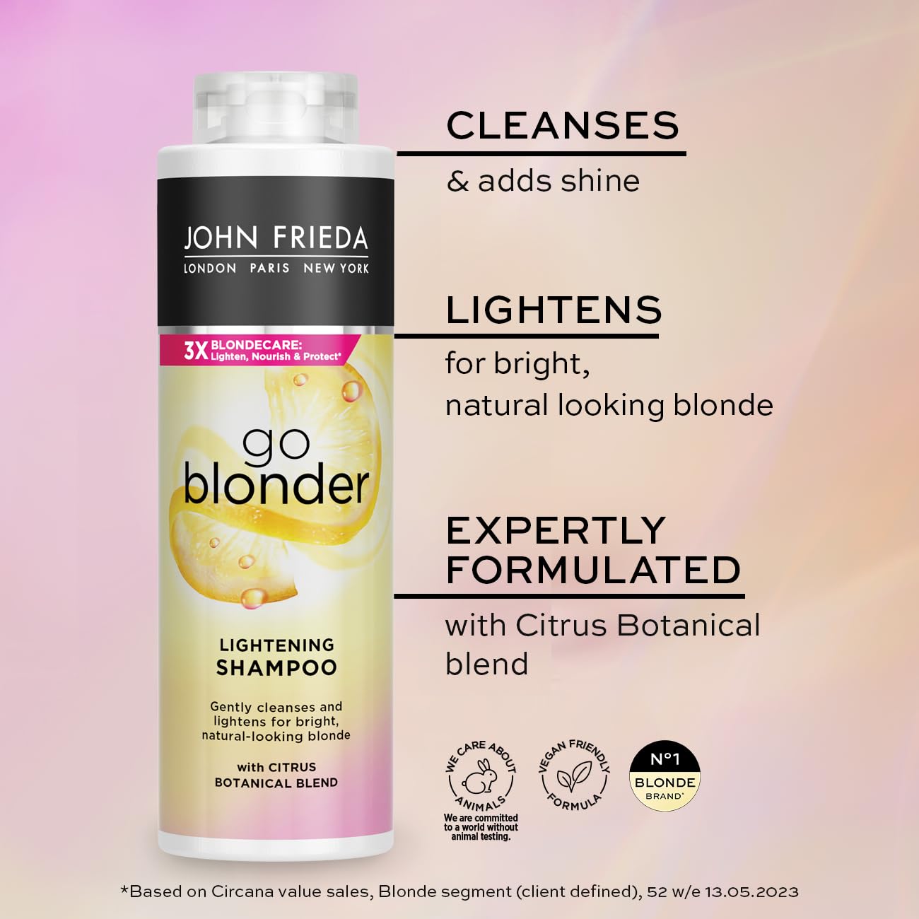 John Frieda Sheer Blonde Go Blonder Lightening Shampoo for Blonde Hair, 500 ml 3