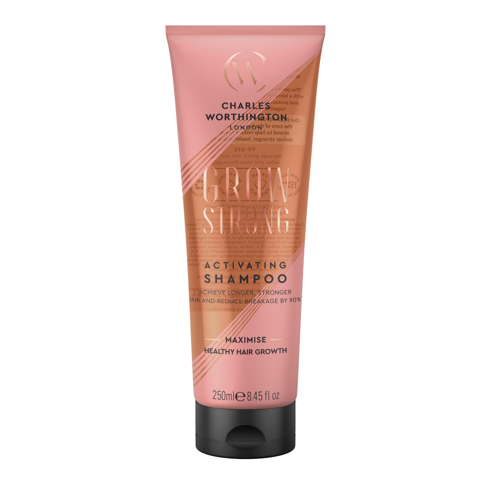 Charles Worthington Grow Strong Activating Shampoo with Pea Sprout Extract for Hair Growth