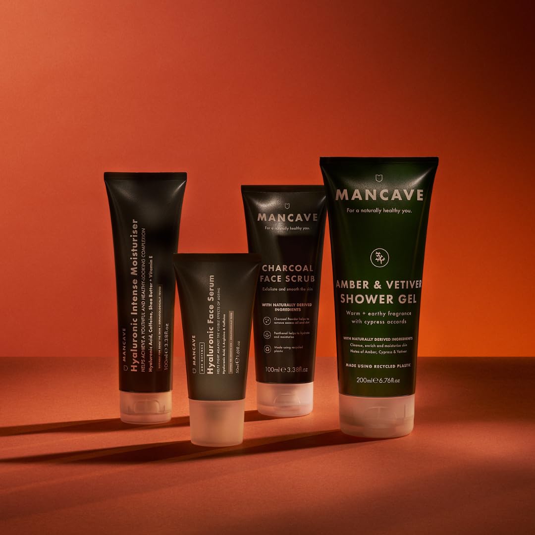 ManCave Charcoal Face Scrub for Men - Deep Cleansing & Exfoliation 100ml 5