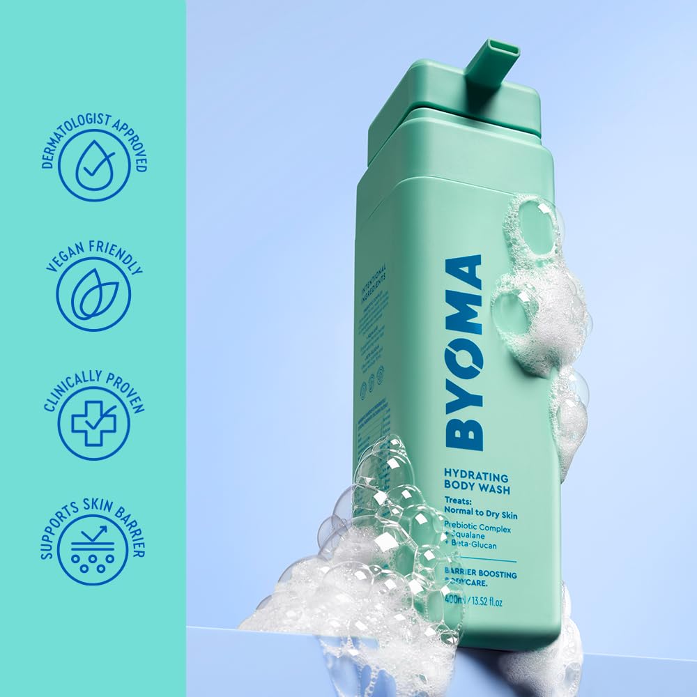 BYOMA Hydrating Body Wash 400ml with Prebiotic Complex for Dry and Normal Skin 5
