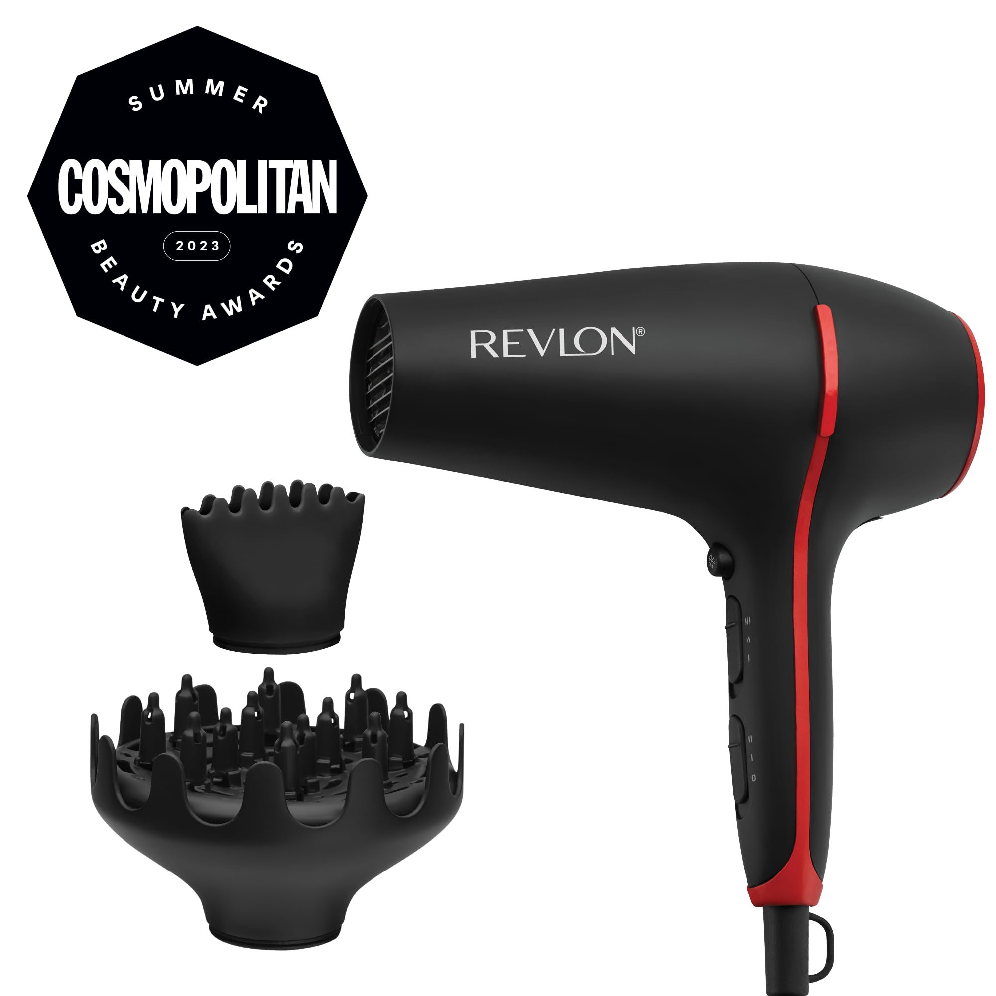 Revlon Smoothstay 2000W Hair Dryer with Coconut Oil Infusion & 2 Styling Tools