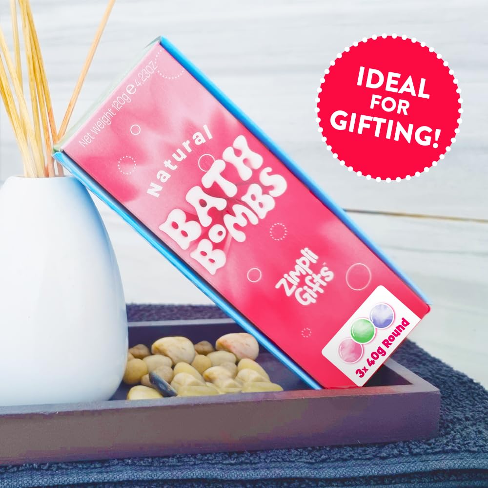 ZIMPLI 3 x UK Made Value Bath Bombs Gift Set with Essential Oils 4