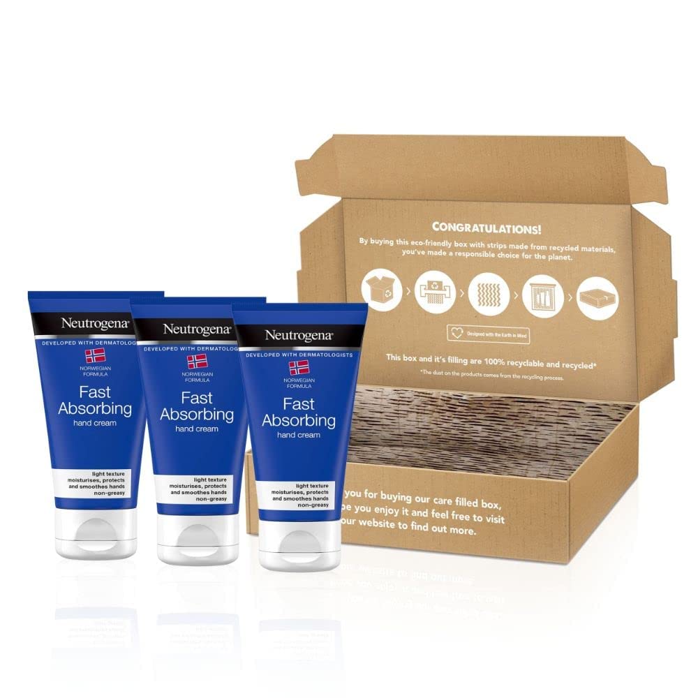 Neutrogena Norwegian Formula Fast-Absorbing Hand Cream Bundle (3x 75ml) for Dry Skin