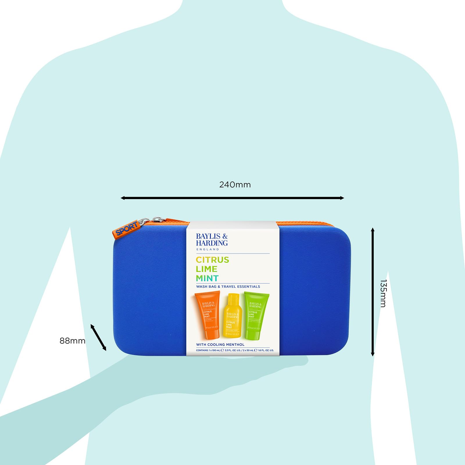 Baylis & Harding Men's Citrus, Lime & Mint Wash Bag Gift Set - Vegan Friendly Travel Essentials 6