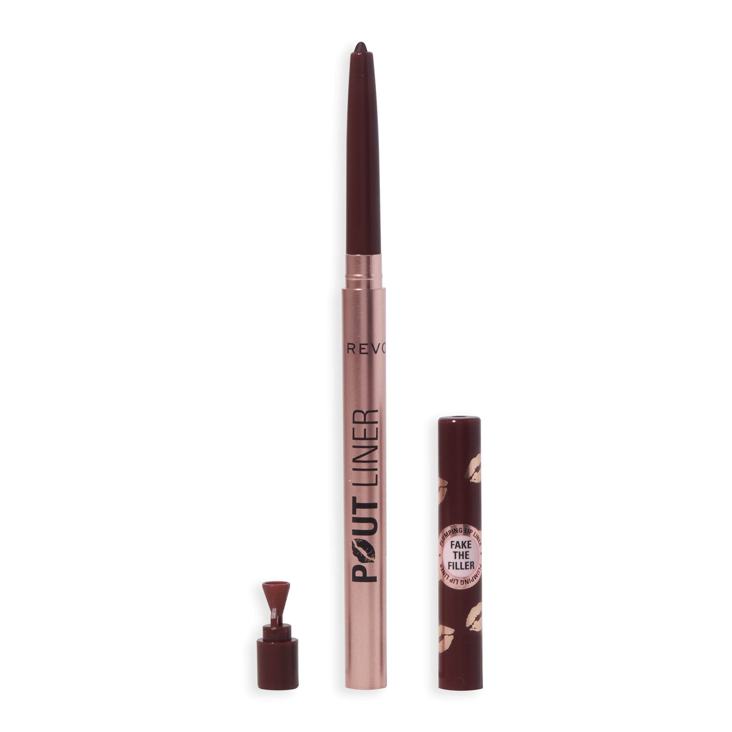 Revolution Beauty Pout Bomb Plumping Lip Liner - Dark Mauve with Hyaluronic Acid & Vitamin E