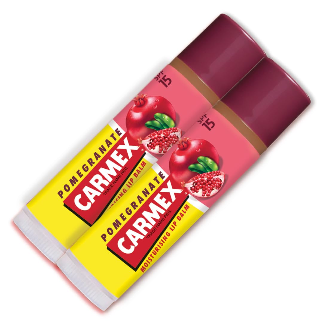 Carmex Pomegranate Click Stick Multipack with SPF 15 for Intense Hydration and Dry Lip Repair (2 Pack)