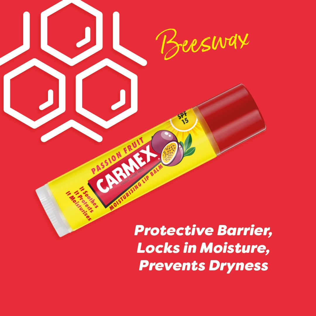 CARMEX Passionfruit Lip Balm Click Stick with SPF 15 for Intense Hydration 9