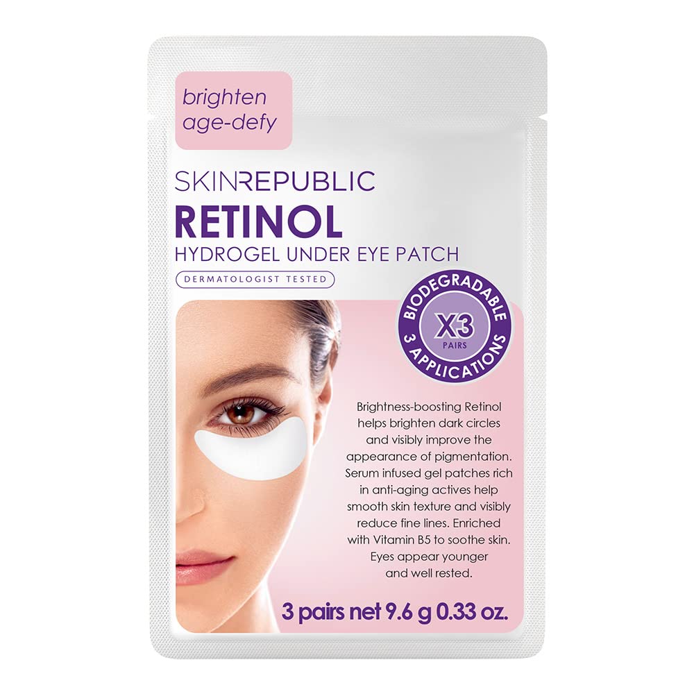 Skin Republic Retinol Hydrogel Under Eye Patches (3 Pairs) | Reduces Wrinkles, Dark Circles & Puffiness 1