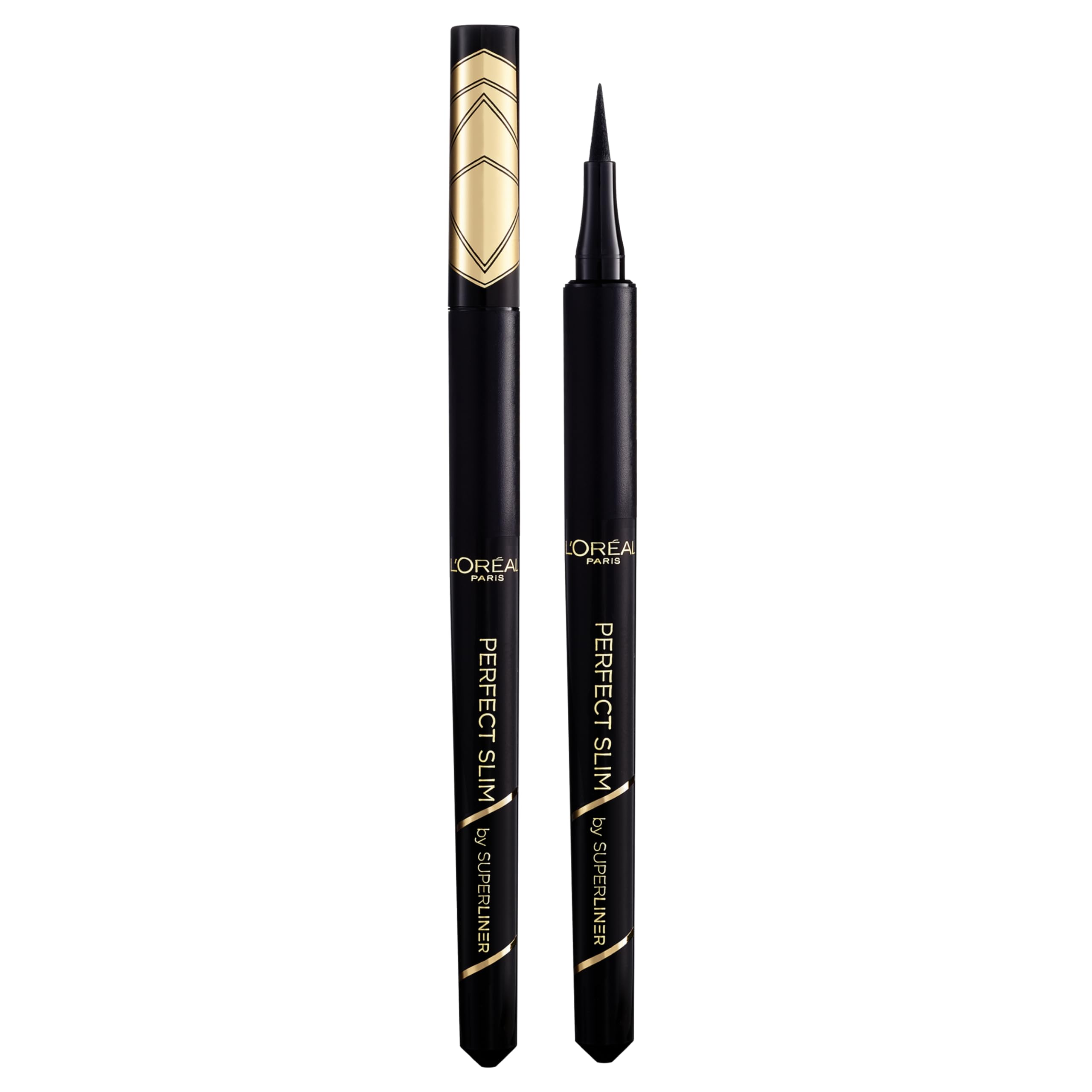 L'Oréal Paris Superliner Perfect Slim Flüssig-Eyeliner, langanhaltende, wischfeste Formel für einen intensiven Winged-Eye-Look, intensives Schwarz, präzise Applikationsspitze 1