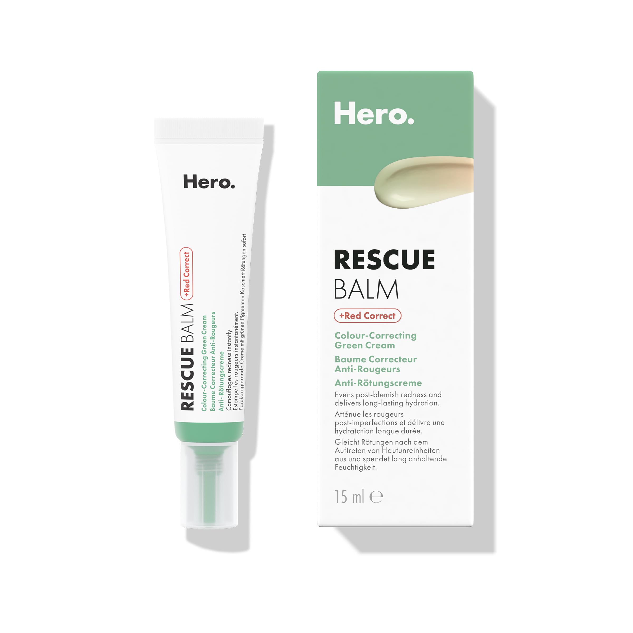 Hero Cosmetics Rescue Balm Post-Blemish Recovery Cream & Red Colour Corrector