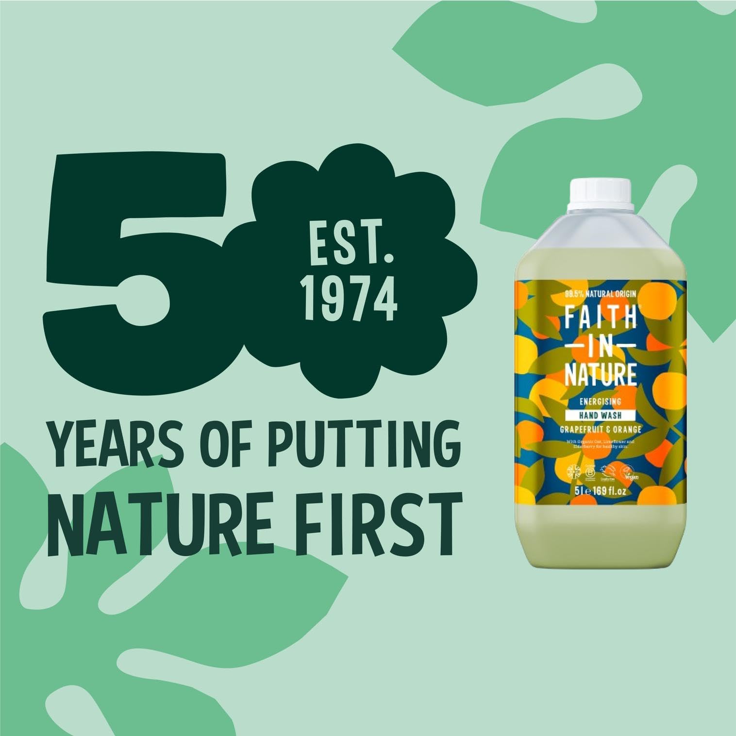 FAITH IN NATURE Energising Grapefruit & Orange Liquid Hand Wash Refill (5L)