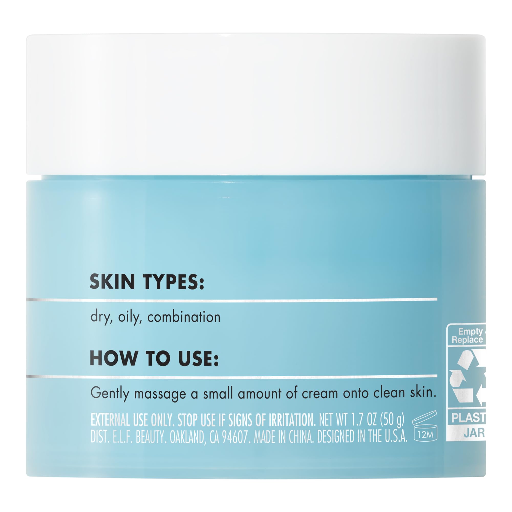 elf SKIN Holy Hydration! Gesichtscreme – parfümfrei, spendet Feuchtigkeit und macht die Haut weich, zieht schnell ein und ist ultra-hydratisierend, 50 g (1,8 oz) 5