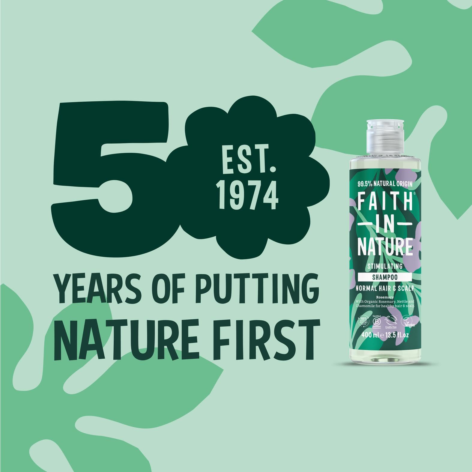 FAITH IN NATURE Natural Rosemary Shampoo for Normal Hair & Scalp, Vegan, Cruelty Free, 400ml 2