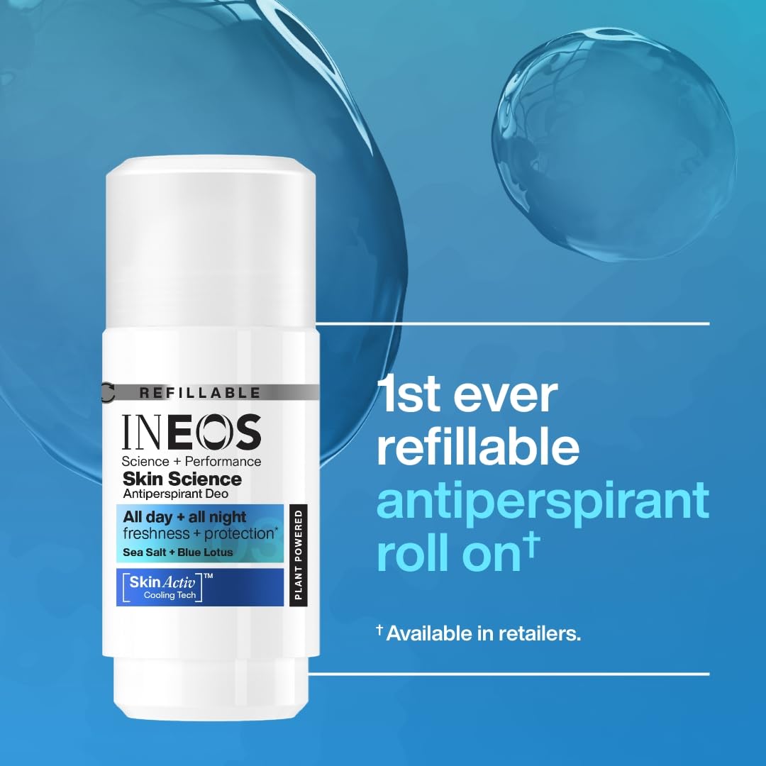 INEOS Skin Science 24H Antiperspirant Deodorant Roll On with SkinActiv Cooling Tech - Sea Salt + Blue Lotus 5