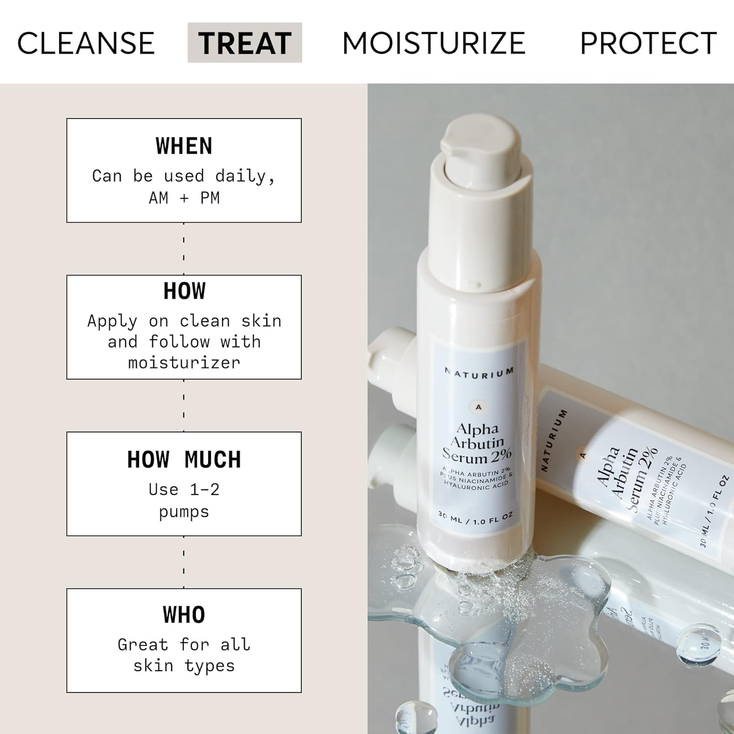 Naturium Alpha Arbutin Serum 2% with Niacinamide and Lemon for Radiant Complexion