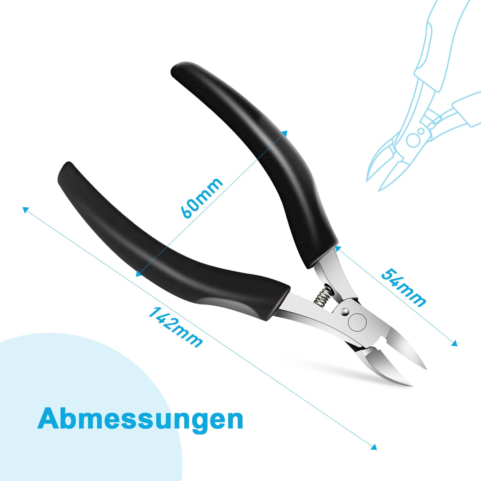 SURFOU Heavy Duty Stainless Steel Toe Nail Clippers for Thick & Ingrown Nails