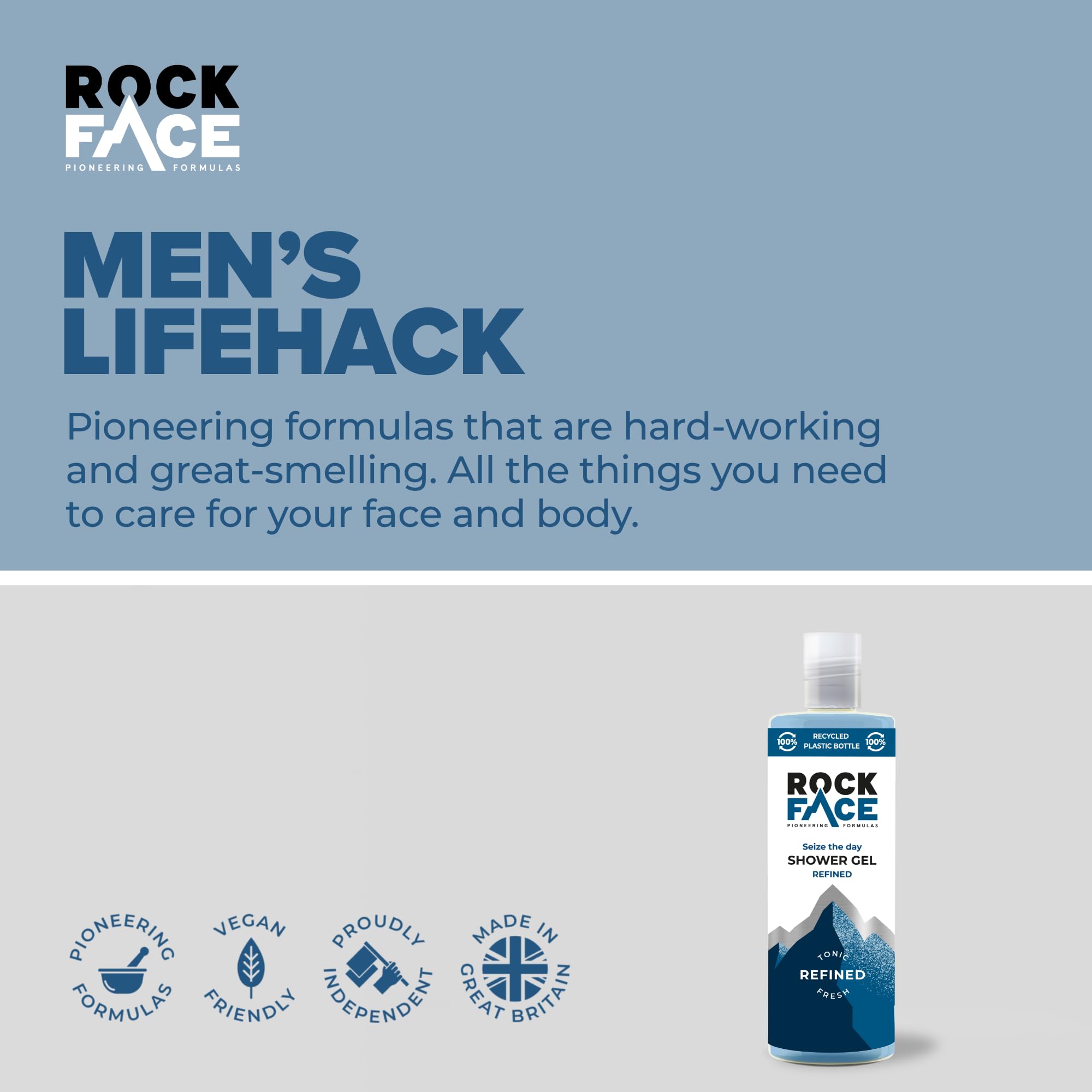 Rock Face Duschgel – Raffiniertes All-in-One-Duschgel für Männer, 410 ml, Sandalw 3