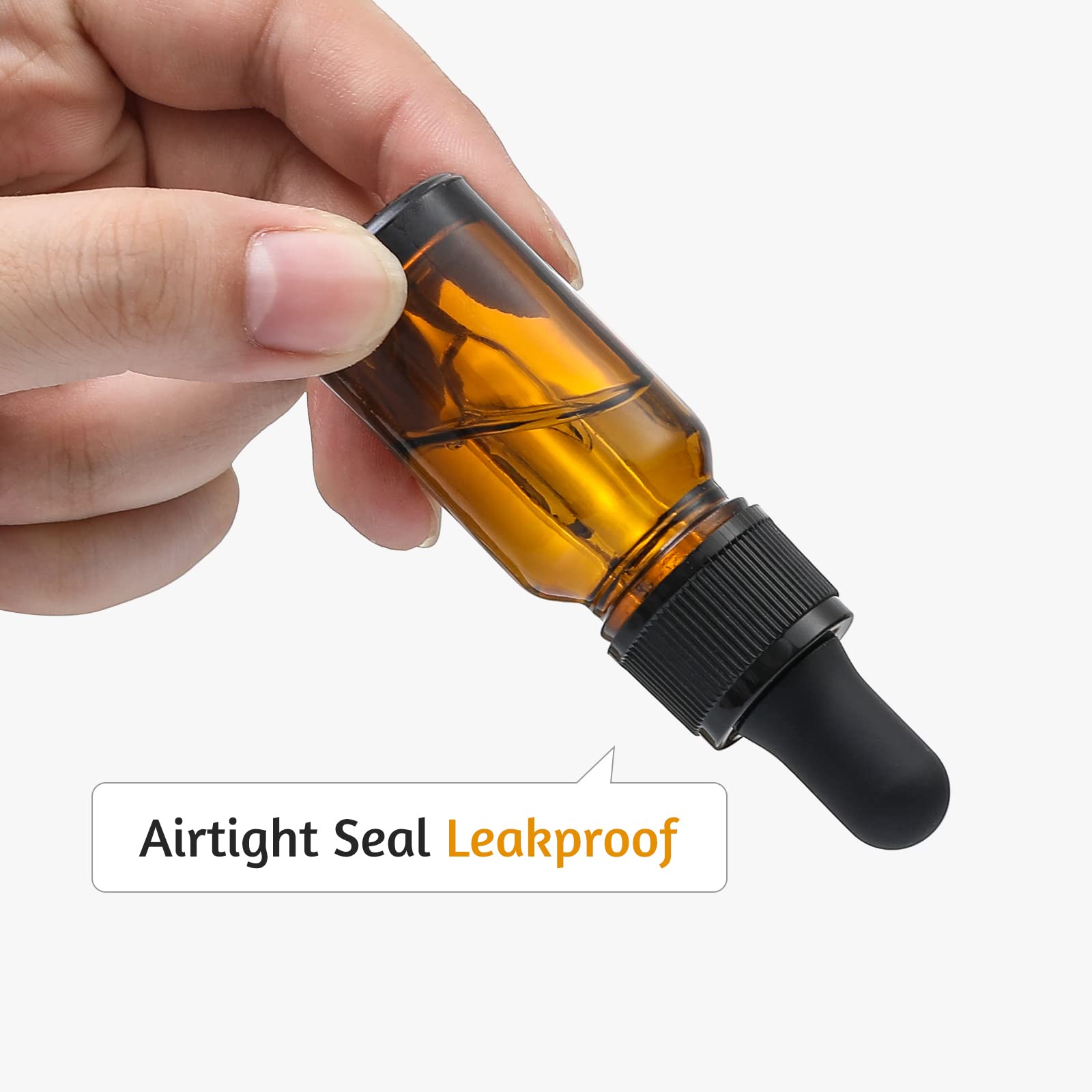 AOZITA 4-Pack 10ml Amber Glass Bottles with Dropper Pipettes and Funnel 6