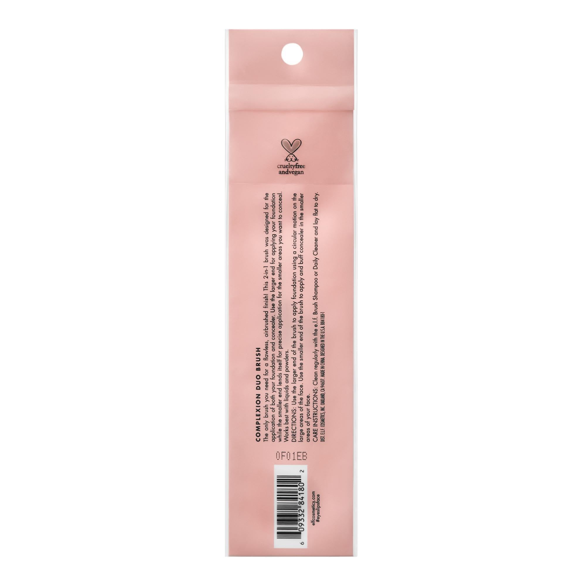e.l.f. 2-in-1 Concealer & Foundation Complexion Duo Brush for Flawless Finish 6