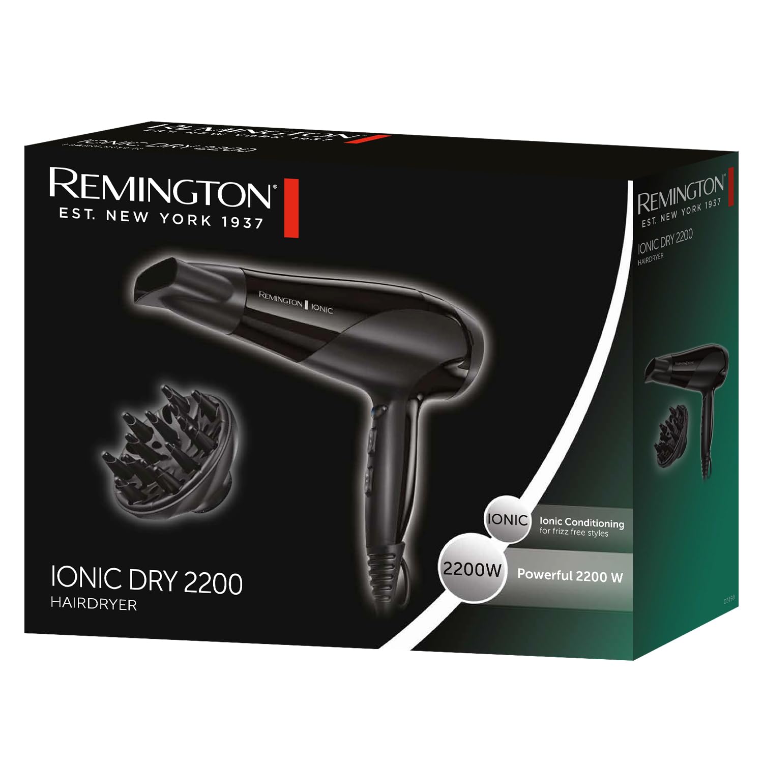 Remington Haartrockner Ionic (Leistungsstark, Schnell, Professionelles Styling, Diffusor) 7