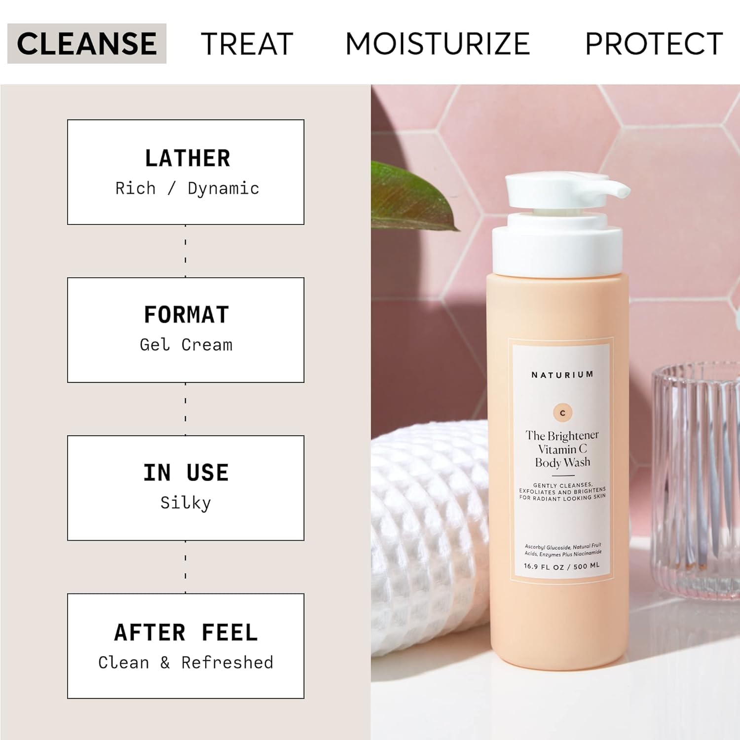 Naturium The Brightener Vitamin C Body Wash Gentle Cleanser | 16.9 FL OZ / 500 ML 3