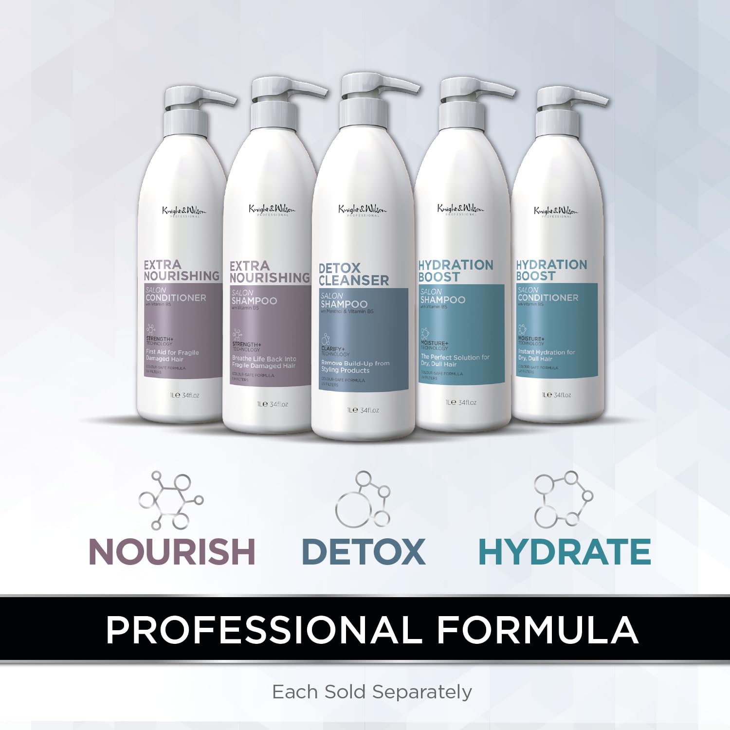 Knight & Wilson Salon Size Professional Hydration Boost Conditioner 1000ml for Dry Damaged Hair 7