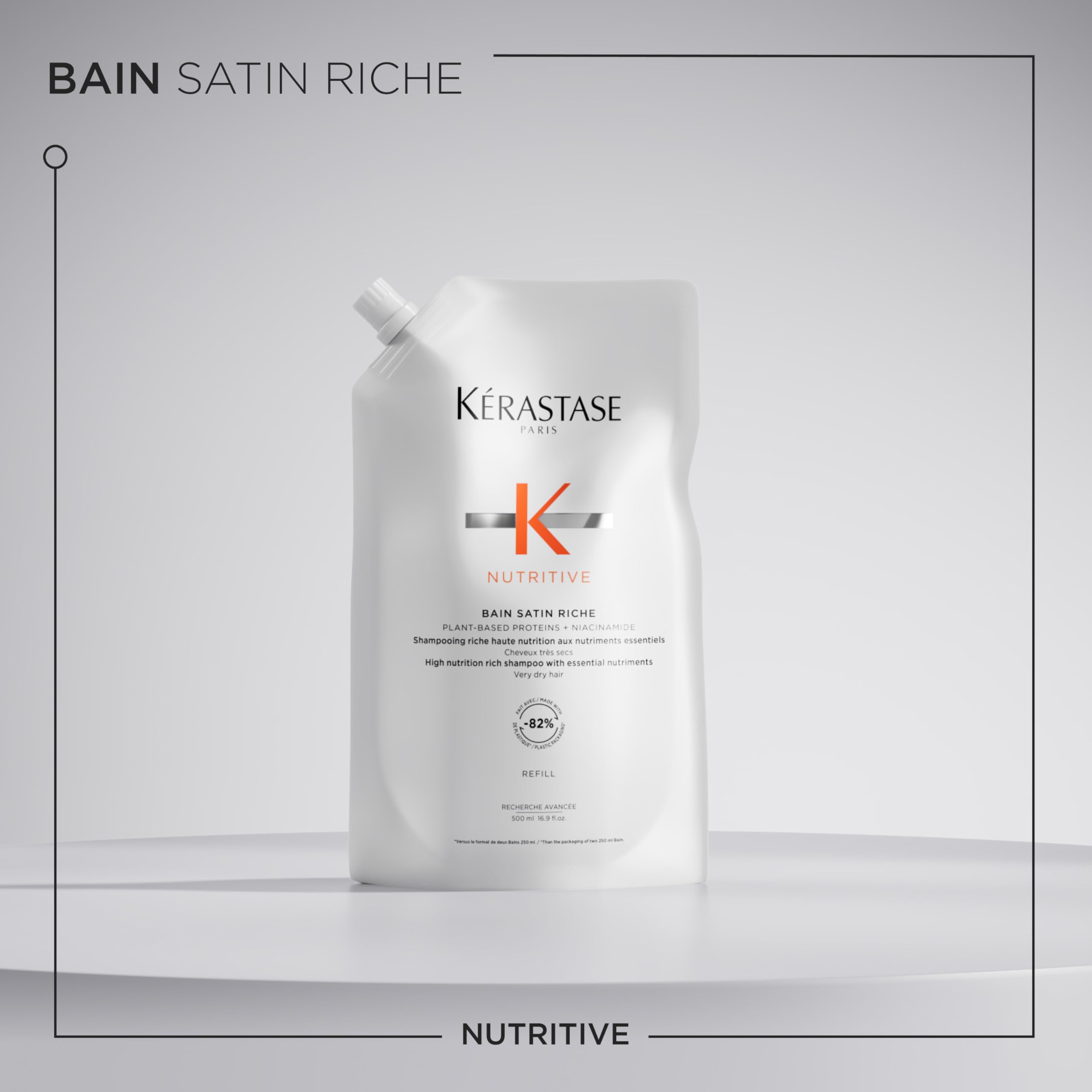 Kérastase Nutritive Bain Satin Gentle Hydrating Shampoo Refill, 500ml, with Niacinamide 4