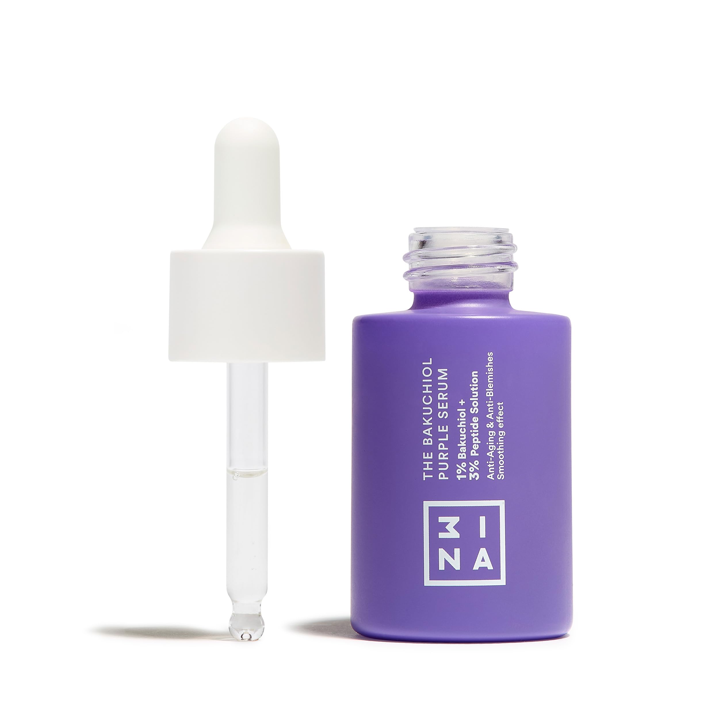 3INA MAKEUP The Purple Bakuchiol Serum with 1% Bakuchiol + 3% Peptide Solution