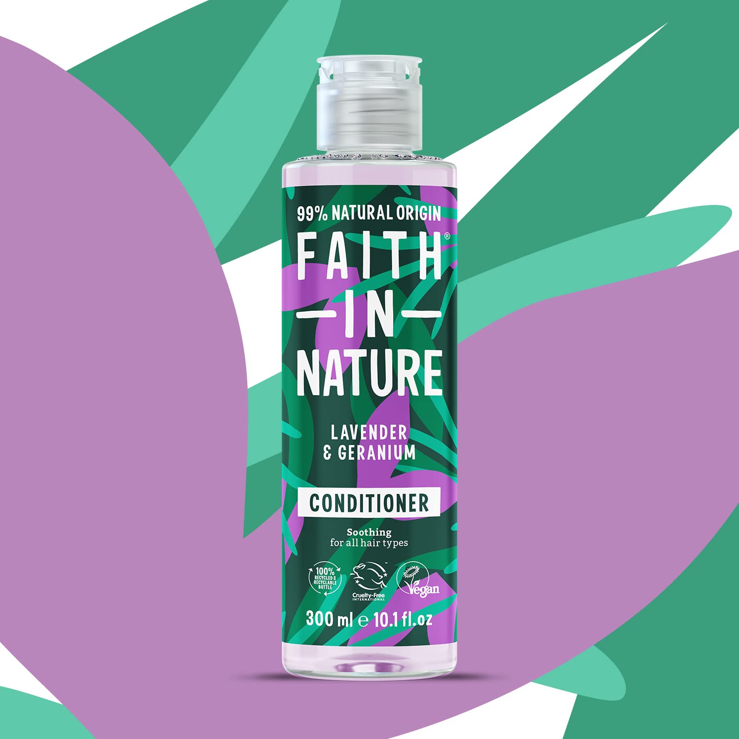 Faith In Nature 300 ml Natürlicher Lavendel- und Geranien-Conditioner, beruhigend, vegan und tierversuchsfrei, ohne SLS oder Parabene, für normales bis trockenes Haar 4