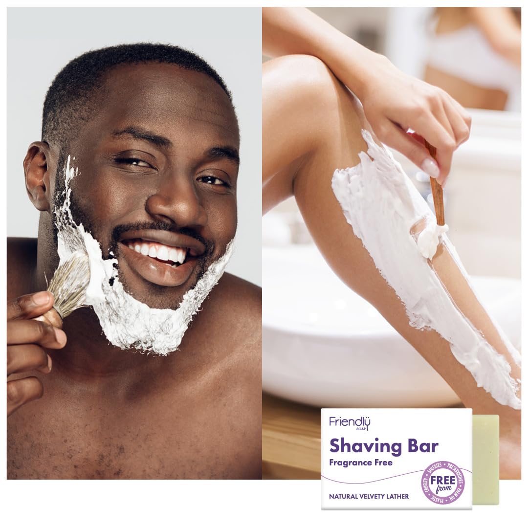 Friendly Soap Handmade Natural Fragrance-Free Shaving Soap for Sensitive Skin, 95g 4