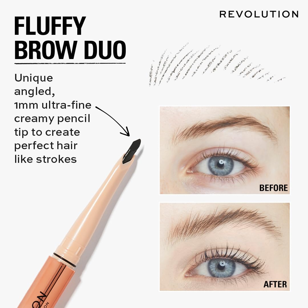 Makeup Revolution Fluffy Brow Filter Duo - Brow Pencil & Eyebrow Gel 6