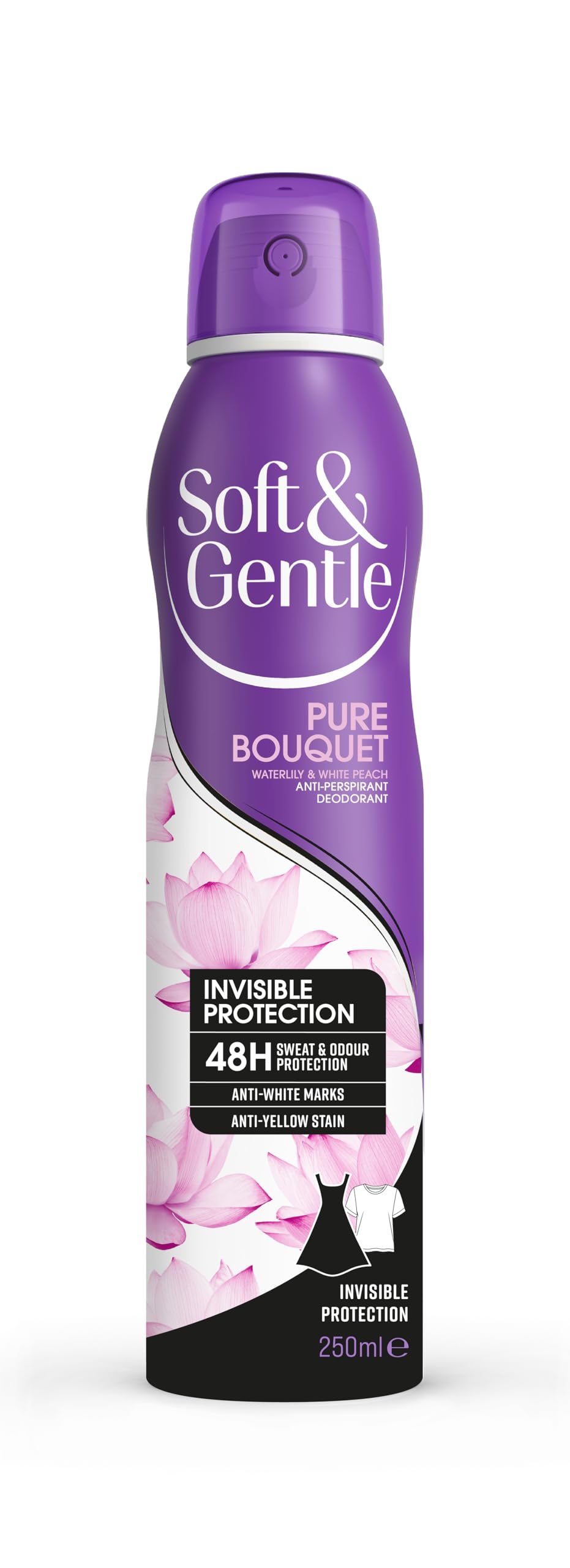 Soft & Gentle Anti-Perspirant Deodorant Spray, Pure Bouquet, 48 Hour Invisible Protection
