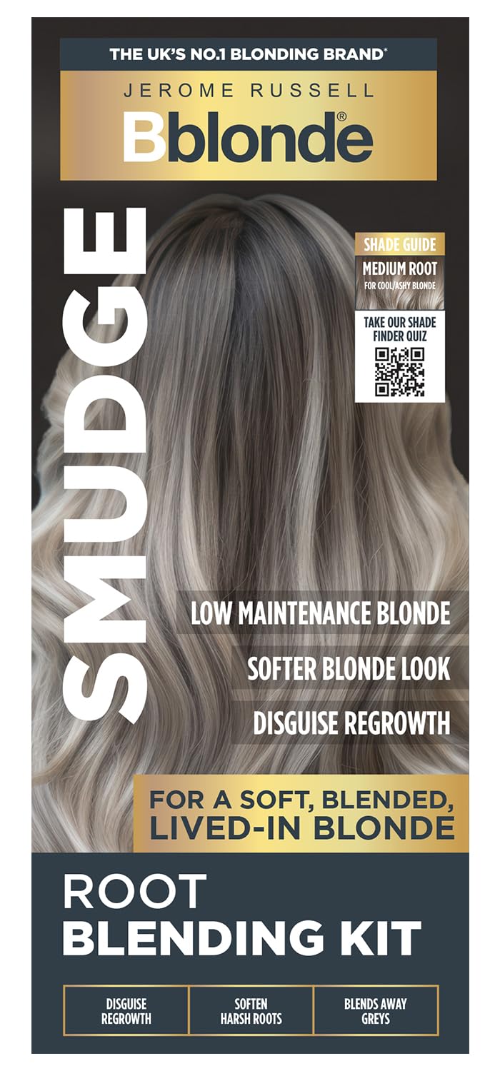 Jerome Russell Bblonde SMUDGE Root Blending Kit - Medium Cool for Lived-In Blonde & Grey Coverage