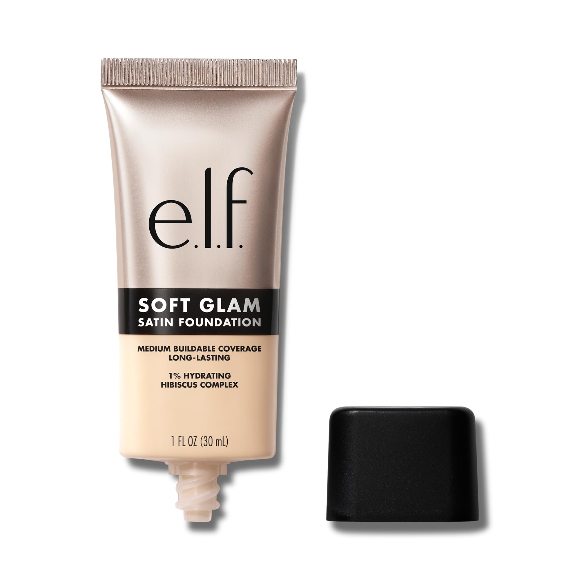 e.l.f. Soft Glam Satin Foundation - Medium Buildable Coverage, Long-Lasting, 10 Fair Cool