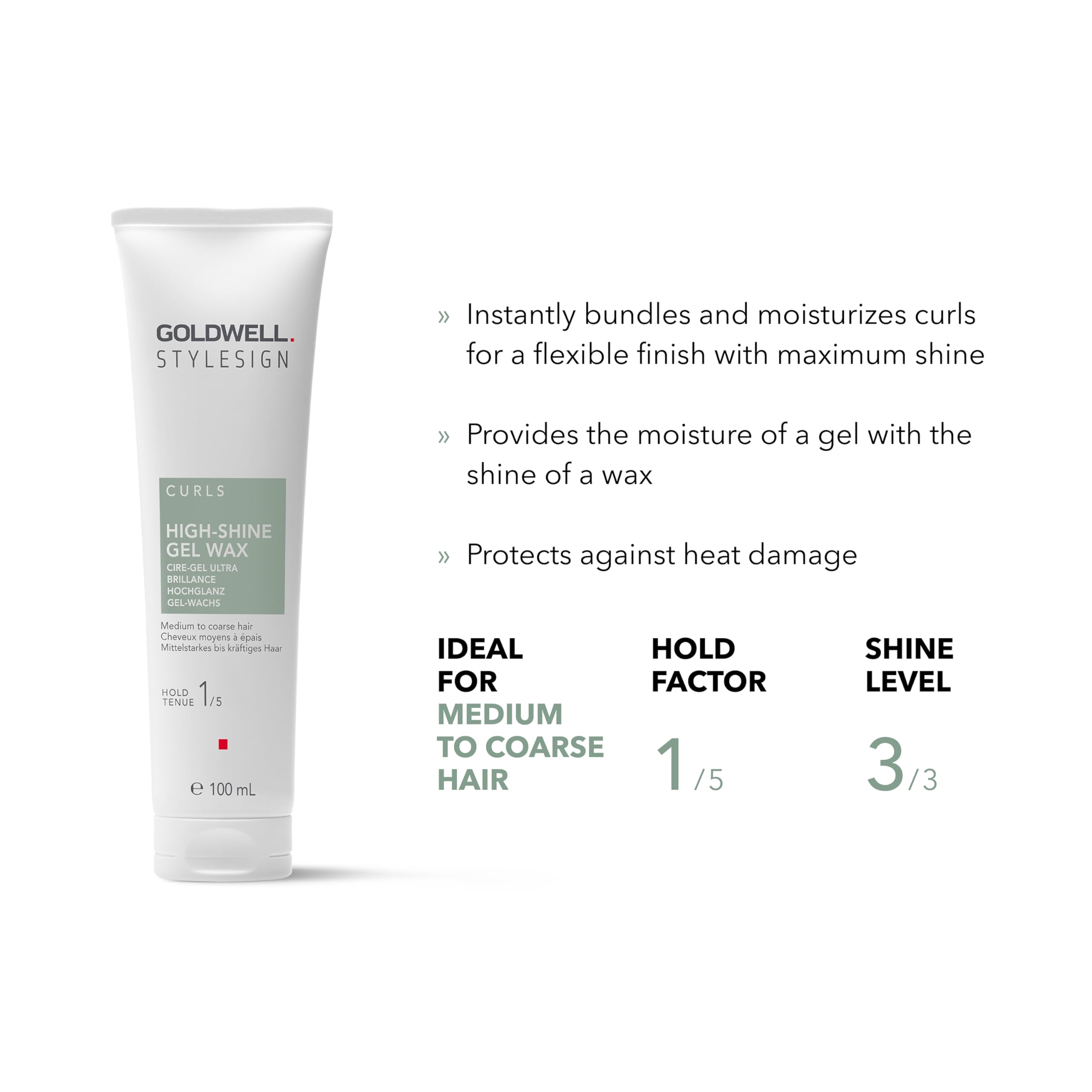 Goldwell StyleSign High-Shine Gel Wax for Medium to Coarse Hair, Maximum Shine