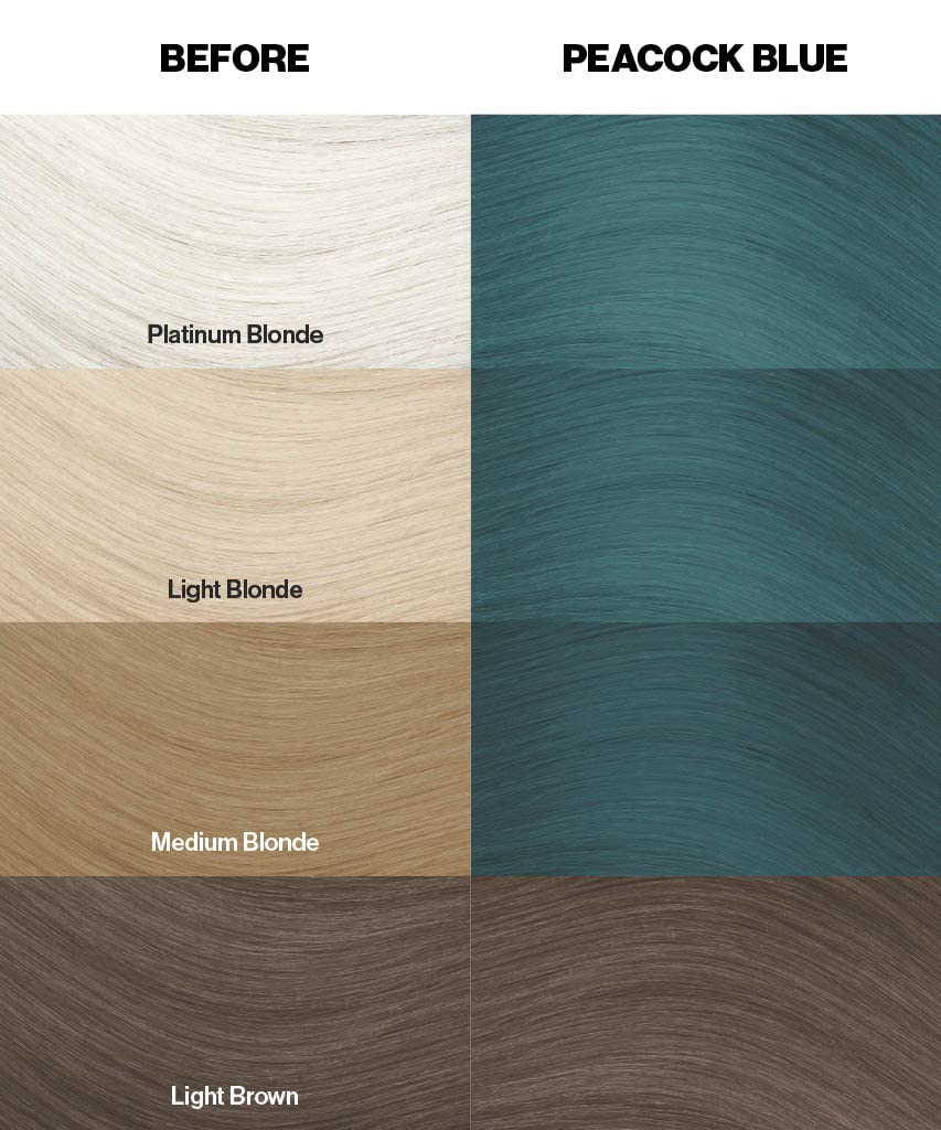 Crazy Color Peacock Blue Semi-Permanent Hair Dye - Vegan, Conditioning Teal Turquoise Color 5