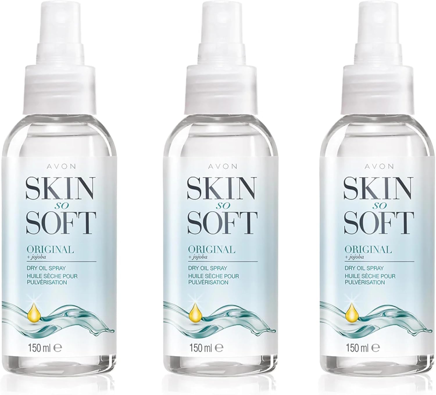 Avon Skin So Soft Dry Oil Spray Trio Pack - Locks in Moisture with Jojoba Oil 7