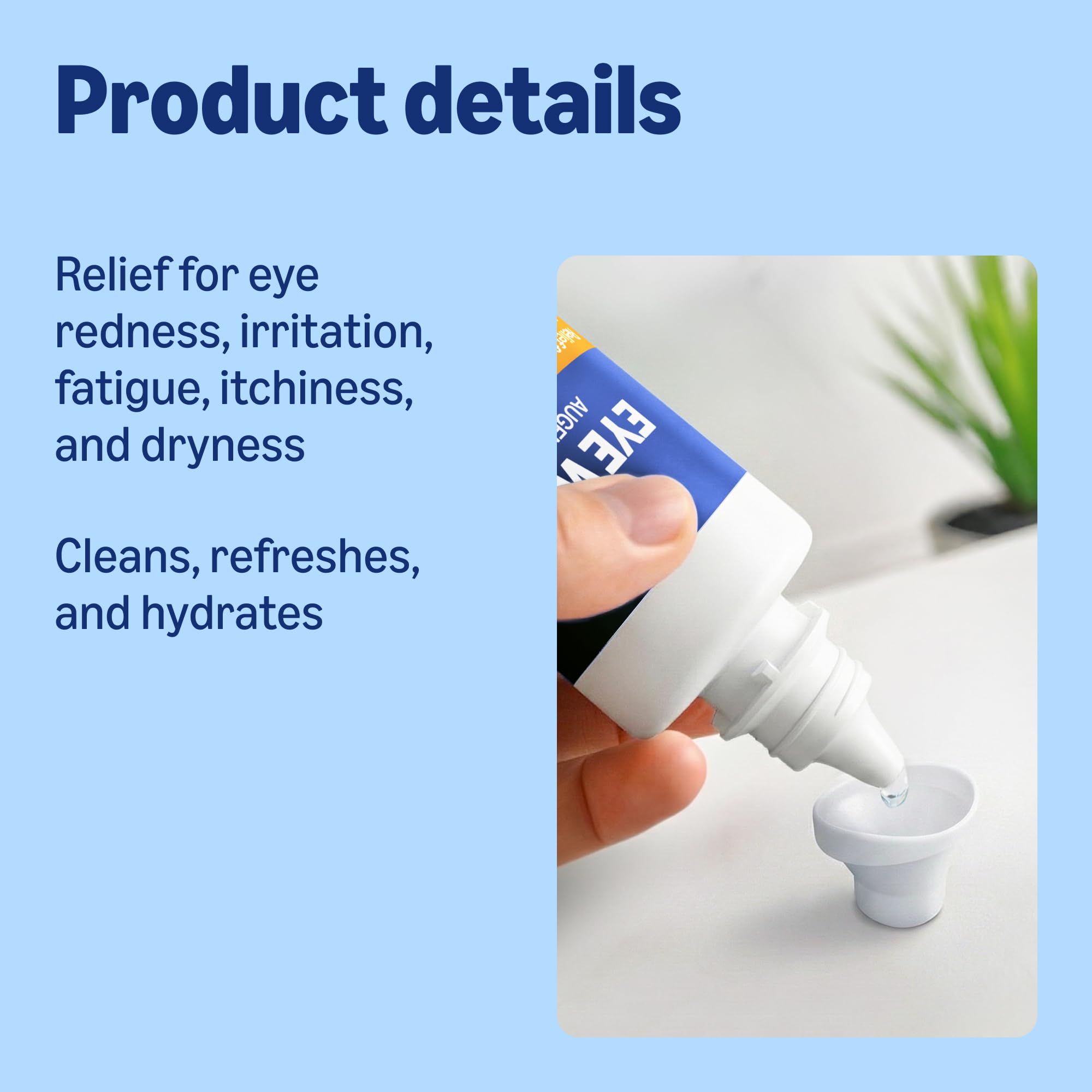 Amazon Basic Care Eye Wash with Sodium Hyaluronate and Natural Flowers Extracts, 2 x 360ml 3